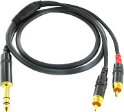 Cordial CFY 0,9 VCC кабель Y-адаптер  джек стерео 6,3 мм/2xRCA, 0,9 м, черный